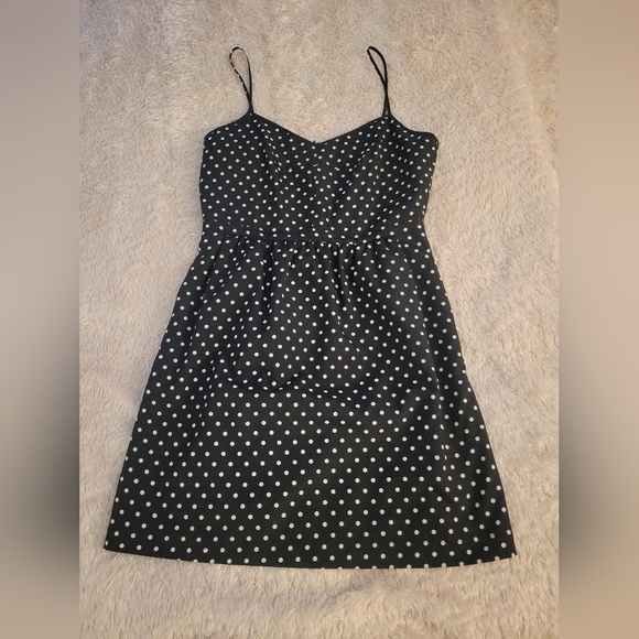 J Crew Spaghetti Strap Polka Dot Mini Dress, Size 8 - Picture 1 of 6